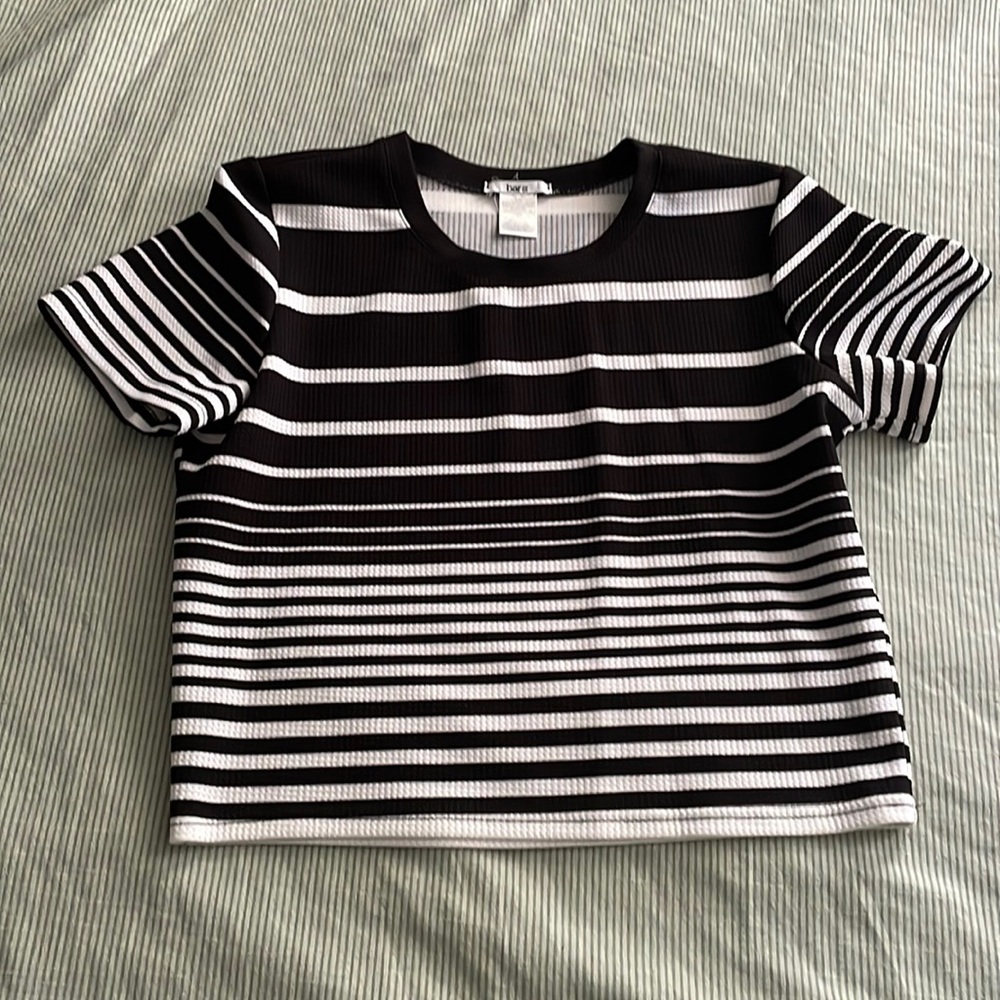 Bar III striped crop top